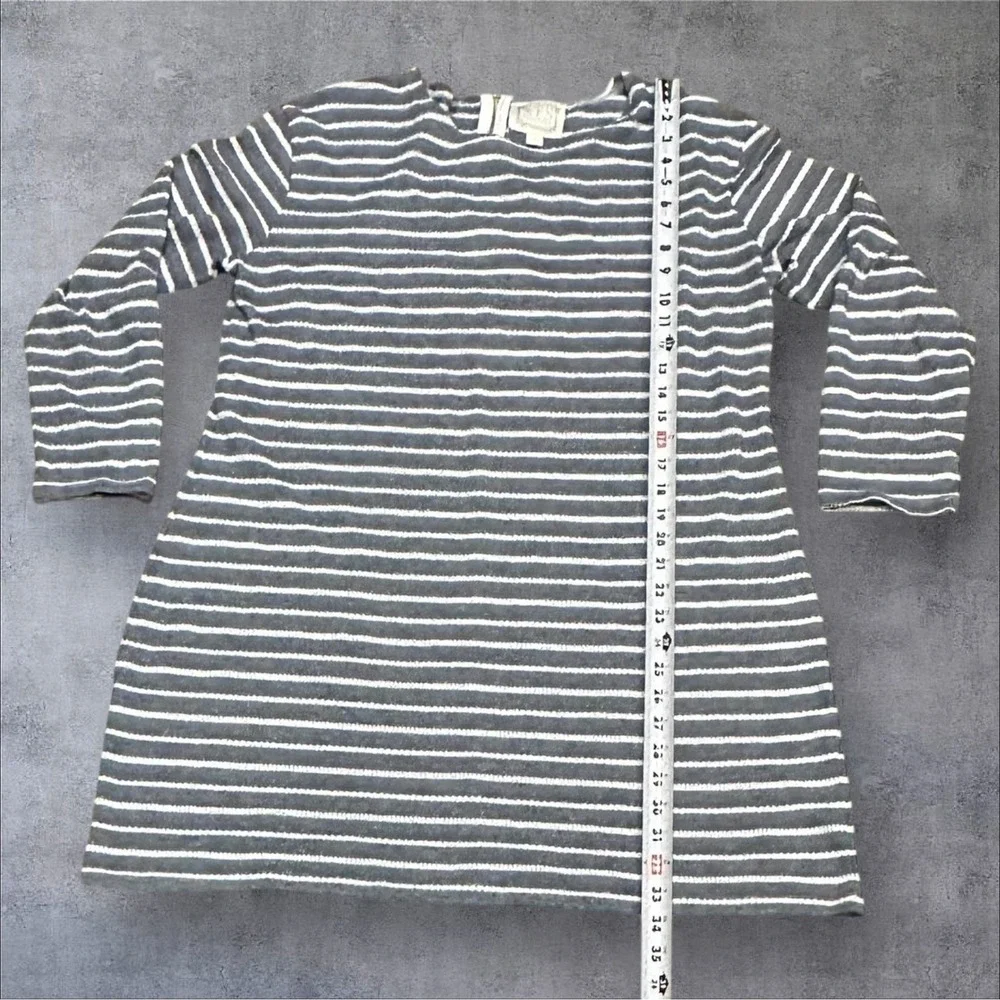 Sail To Sable Textured Knit Striped Long Sleeve Dress Size Large‎ Preppy Neutral